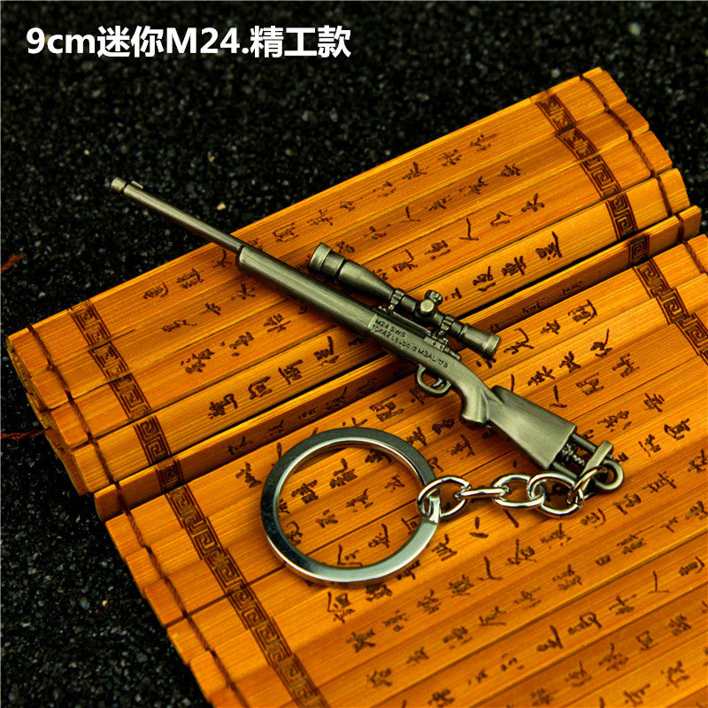Wholesale  Helmet Flat Bottom Pot Backpack Signal Small Gun Keychain Metal Crafts Office Culture